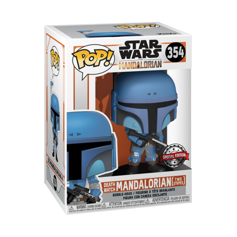 Funko POP! Death Watch Mandalorian Flashback Blue (Special Edition) & FREE Protector Case - Image 2