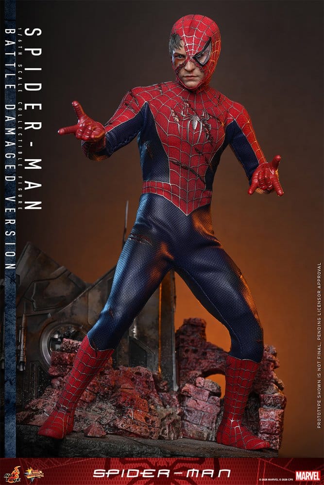 Hot Toys 1/6th - Spider-Man (Battle Damaged) - Image 8