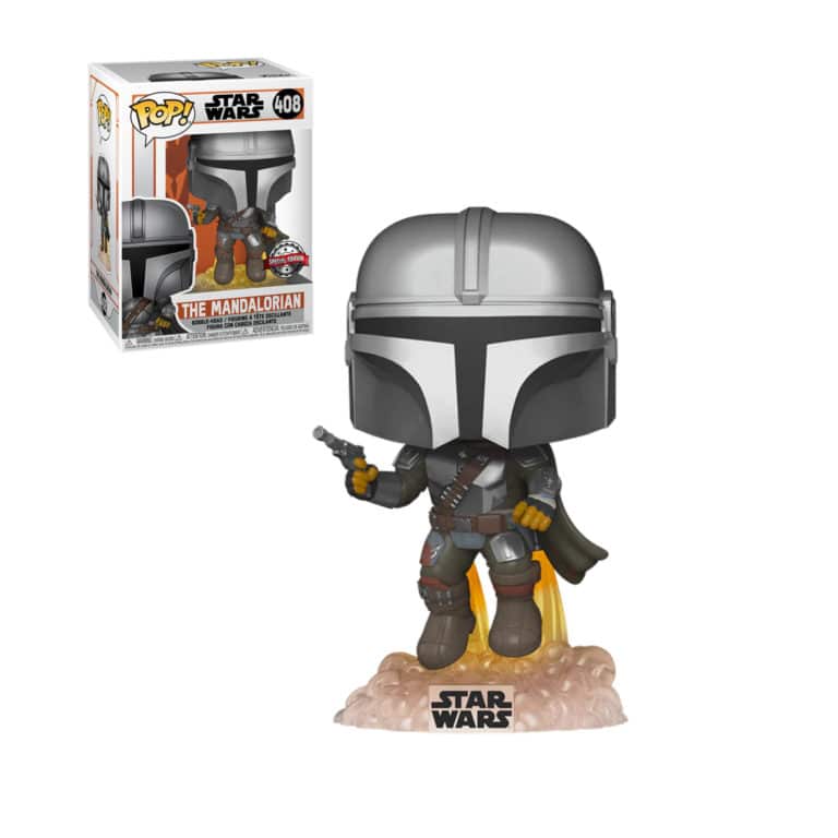 Funko POP! The Mandalorian with Blaster (408) Exclusive & FREE Protector Case