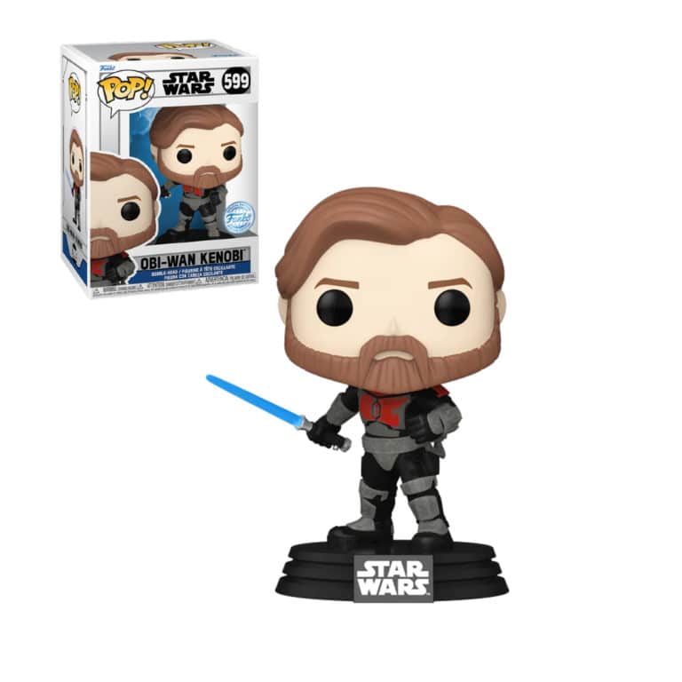 Funko POP! Obi-Wan Kenobi Clone Wars (Exclusive) 599 & FREE Protector Case