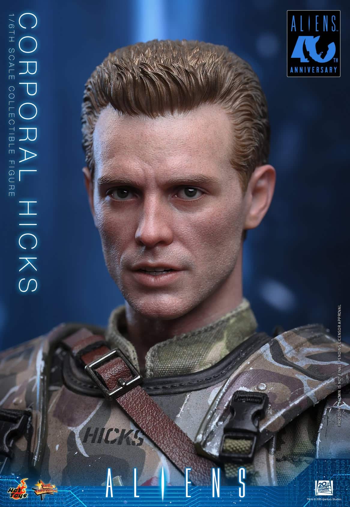Hot Toys Corporal Hicks 1/6th Scale Figure (Aliens) head sculpt close-up with Michael Biehn likeness